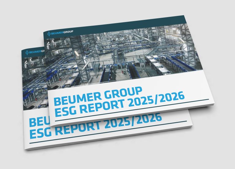 Cover of the BEUMER Group ESG Report 2025/2026